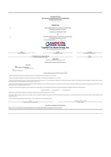 Thumbnail Capital City Bank Group
 10-K Annual Report 