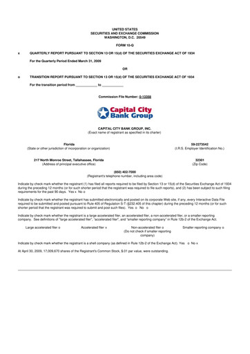 Vorschaubild Capital City Bank Group
 10-Q Quartalsbericht  