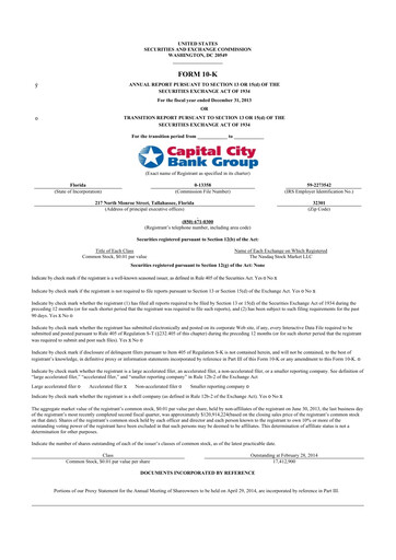 Thumbnail Capital City Bank Group
 10-K Annual Report 2013