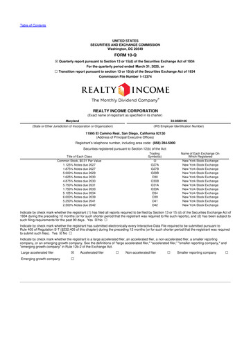 Vorschaubild Realty Income 10-Q Quartalsbericht 2025 