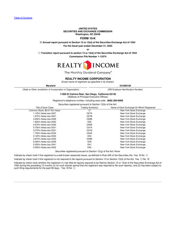 Thumbnail Realty Income 10-K Annual Report 2025