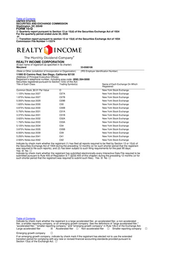 Thumbnail Realty Income 10-Q Quarterly Report FY2026 