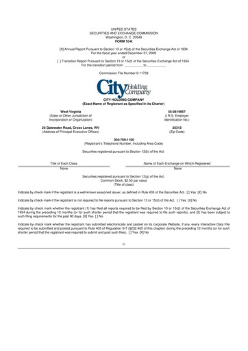 Thumbnail City Holding Company 10-K Annual Report 