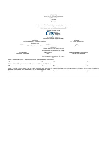 Thumbnail City Holding Company 10-K Annual Report 2025