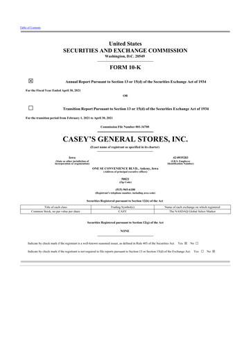 Thumbnail Casey's General Stores
 10-K Annual Report 2021