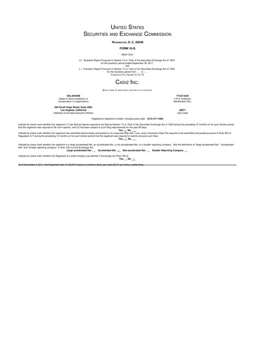 Miniature Cadiz Inc. 10-Q Rapport trimestriel 2011 