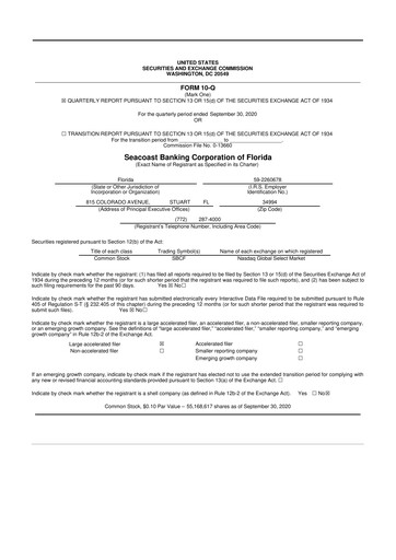 Thumbnail Seacoast Banking 10-Q Quarterly Report FY2020 