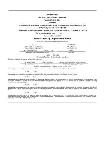 Thumbnail Seacoast Banking 10-K Annual Report 2022