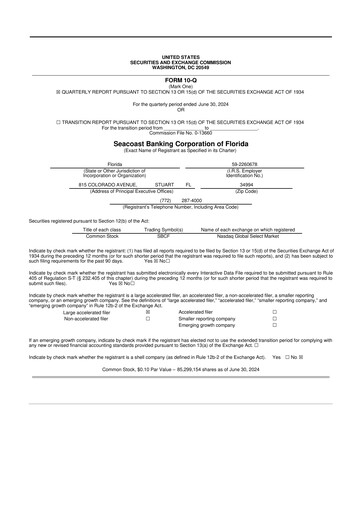 Thumbnail Seacoast Banking 10-Q Quarterly Report FY2024 