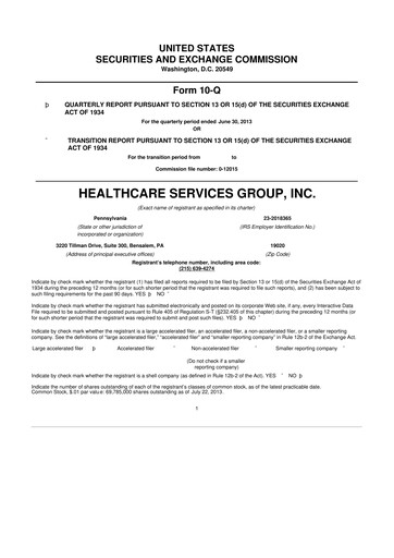 Thumbnail Healthcare Services Group 10-Q Quarterly Report FY2013 