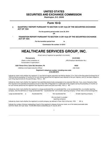 Thumbnail Healthcare Services Group 10-Q Quarterly Report FY2014 