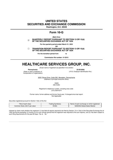 Thumbnail Healthcare Services Group 10-Q Quarterly Report FY2023 