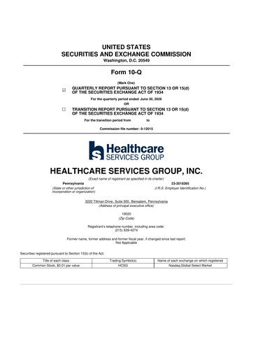 Vorschaubild Healthcare Services Group 10-Q Quartalsbericht 2026 