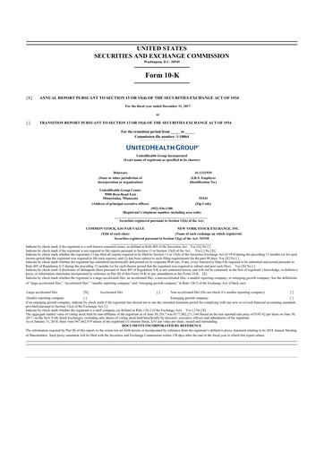 Thumbnail UnitedHealth 10-K Annual Report 2017