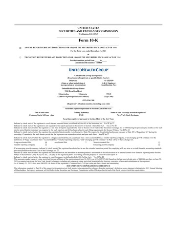 Thumbnail UnitedHealth 10-K Annual Report 2021