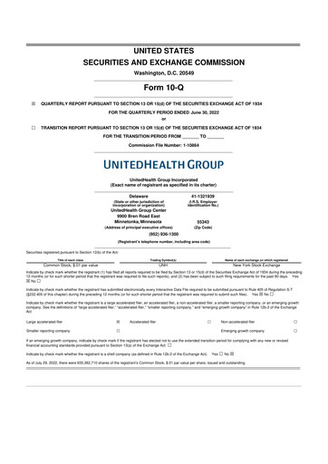 Thumbnail UnitedHealth 10-Q Quarterly Report FY2022 