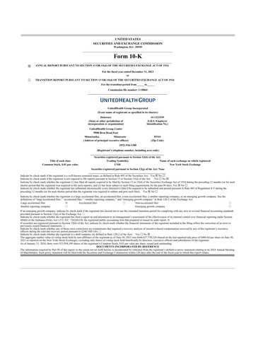 Thumbnail UnitedHealth 10-K Annual Report 2023