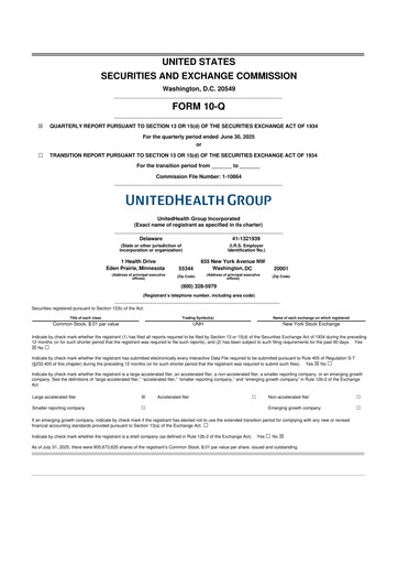 Thumbnail UnitedHealth 10-Q Quarterly Report FY2025 