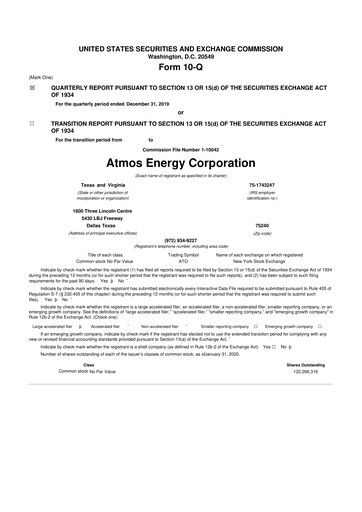 Vorschaubild Atmos Energy 10-Q Quartalsbericht 2020 