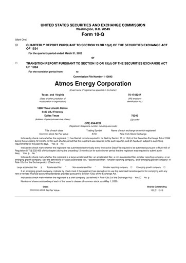 Vorschaubild Atmos Energy 10-Q Quartalsbericht 2020 