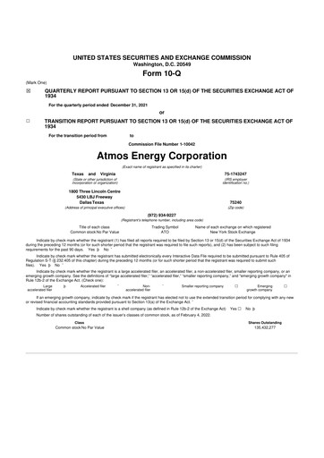 Vorschaubild Atmos Energy 10-Q Quartalsbericht 2022 