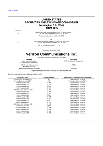 Thumbnail Verizon 10-Q Quarterly Report FY2026 