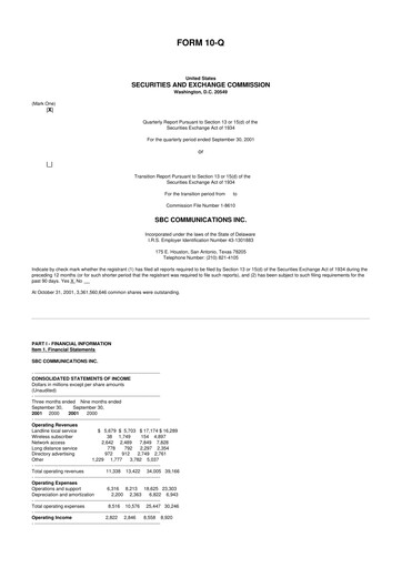 Miniature AT&T 10-Q Rapport trimestriel  