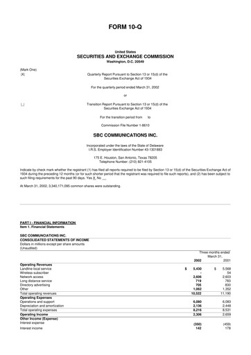 Miniature AT&T 10-Q Rapport trimestriel  