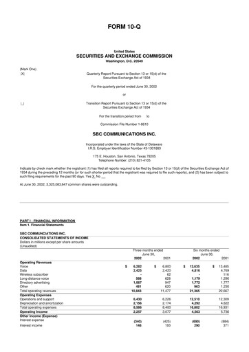 Miniature AT&T 10-Q Rapport trimestriel  