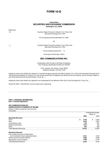 Miniature AT&T 10-Q Rapport trimestriel  