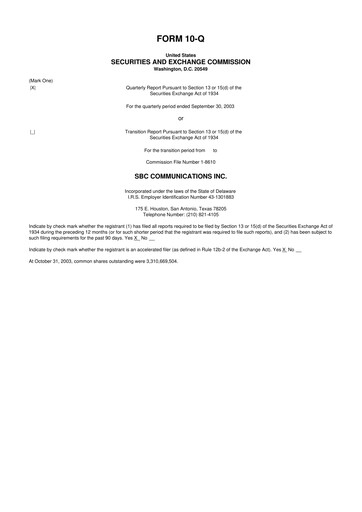 Miniature AT&T 10-Q Rapport trimestriel  