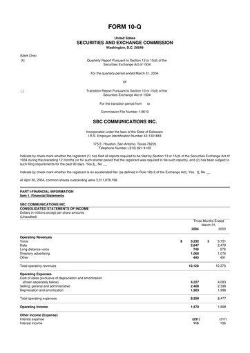 Miniature AT&T 10-Q Rapport trimestriel  