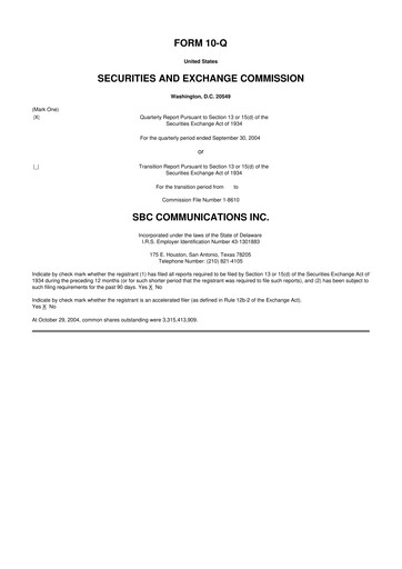 Miniature AT&T 10-Q Rapport trimestriel  