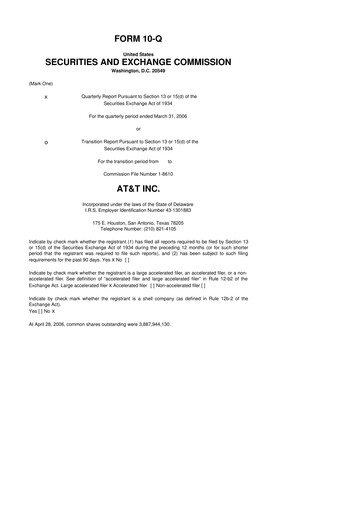 Miniature AT&T 10-Q Rapport trimestriel  