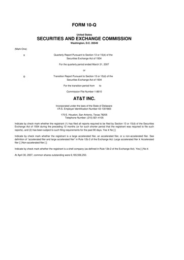 Miniature AT&T 10-Q Rapport trimestriel  