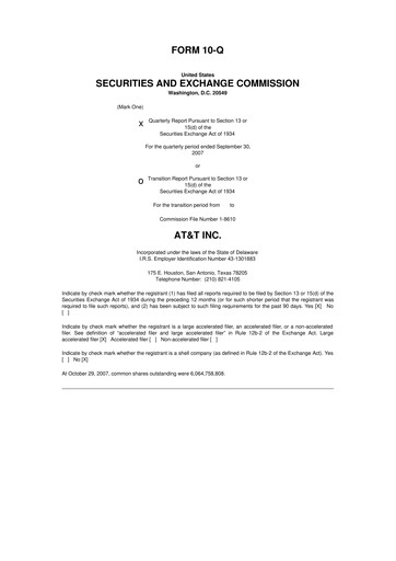 Miniature AT&T 10-Q Rapport trimestriel  