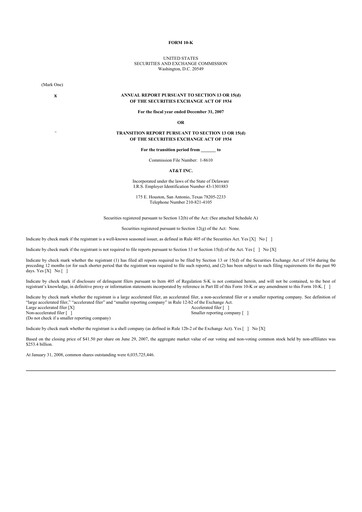 Thumbnail AT&T 10-K Annual Report 