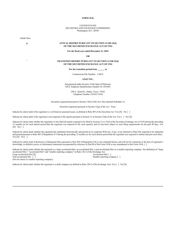 Thumbnail AT&T 10-K Annual Report 2010