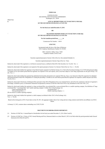 Thumbnail AT&T 10-K Annual Report 2011