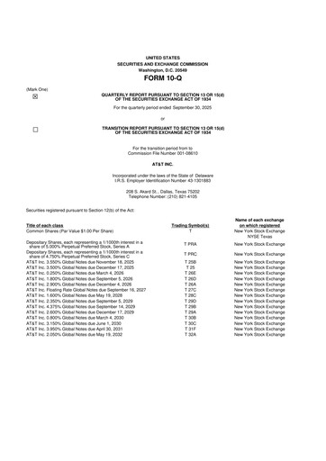 Miniature AT&T 10-Q Rapport trimestriel 2025 