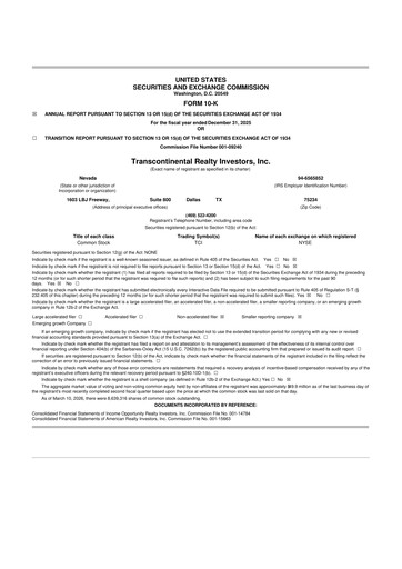 Thumbnail Transcontinental Realty Investors 10-K Annual Report 2025