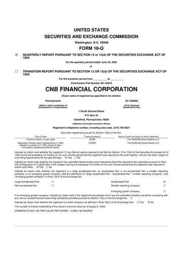 Thumbnail CNB Financial Corp 10-Q Quarterly Report FY2022 