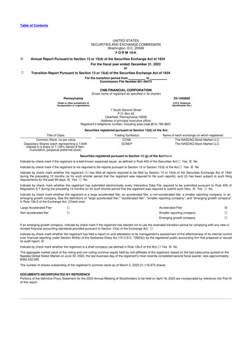Thumbnail CNB Financial Corp 10-K Annual Report 2022