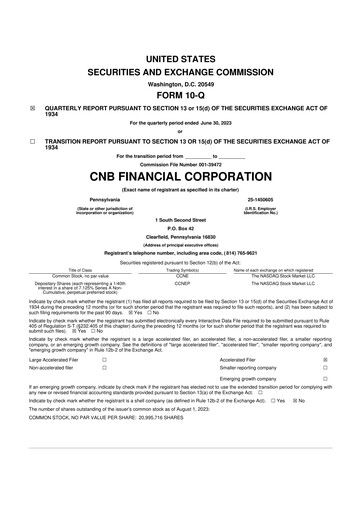 Thumbnail CNB Financial Corp 10-Q Quarterly Report FY2023 