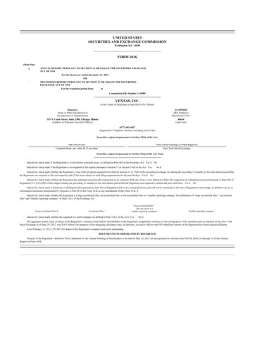 Thumbnail Ventas 10-K Annual Report 2012