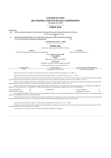 Thumbnail Ventas 10-K Annual Report 2021