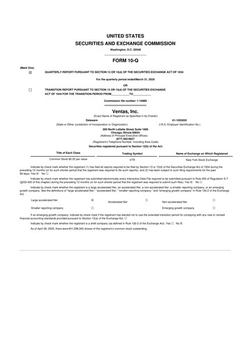 Miniature Ventas 10-Q Rapport trimestriel 2025 