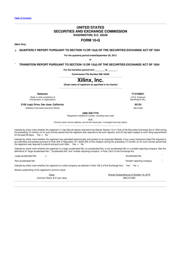 Miniature Xilinx 10-Q Rapport trimestriel 2014 