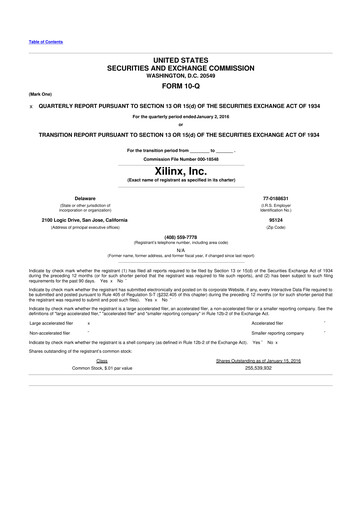 Miniature Xilinx 10-Q Rapport trimestriel 2016 