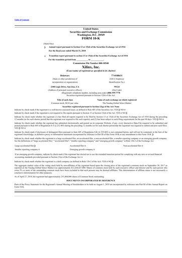 Thumbnail Xilinx 10-K Annual Report 2018